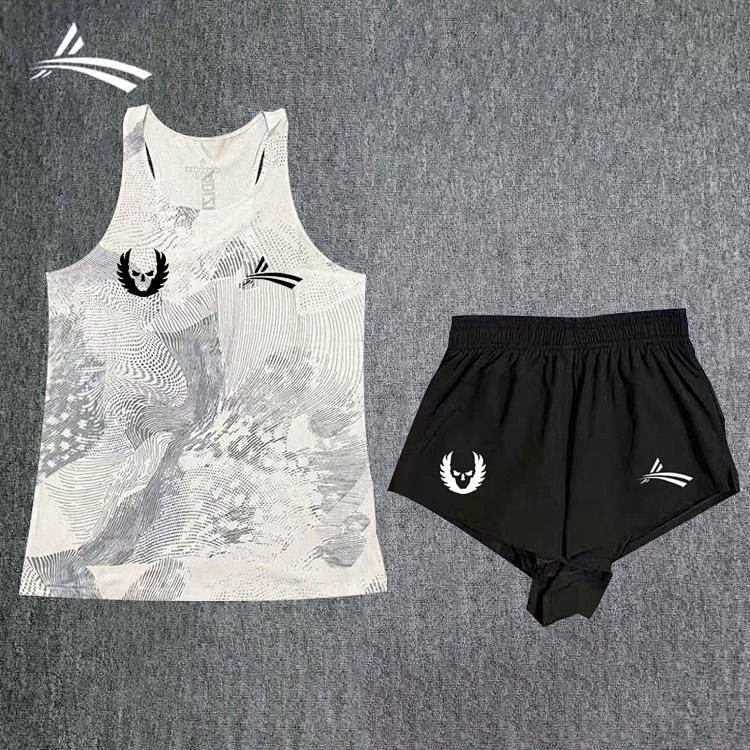 Hot Selling Sports Quick-Drying Mesh Waistcoat Marathon Fitness Double-Layer Shorts Two-Piece Set i9