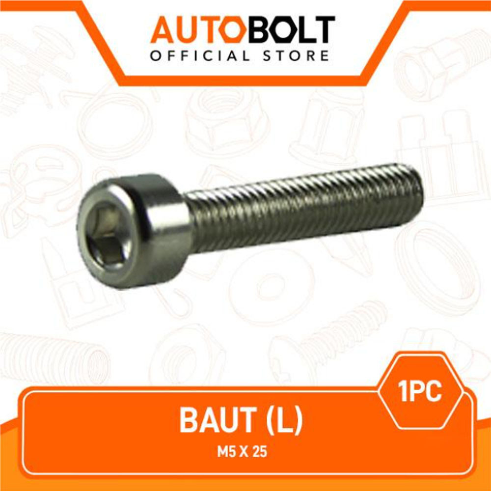 1 PC Bolt L4 Key K 4 M5x25 5X25 M 5 x 25 Pitch 0.8 Bolt