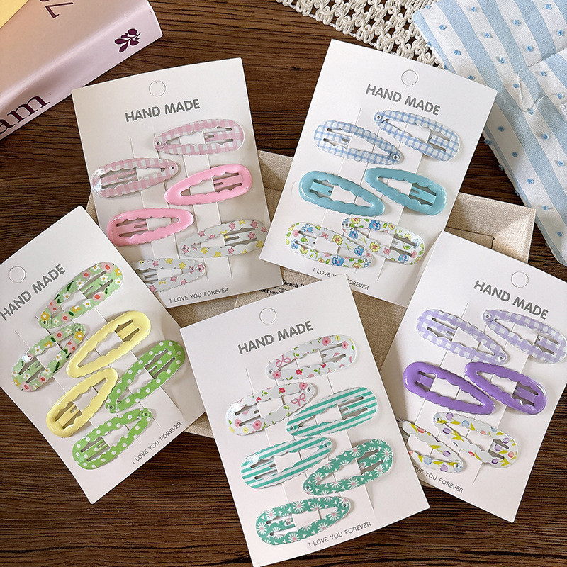 กิ๊บดอกไม้ 6 ชิ้น สไตล์น่ารัก สีหวานเรียบ สำหรับตกแต่งผม