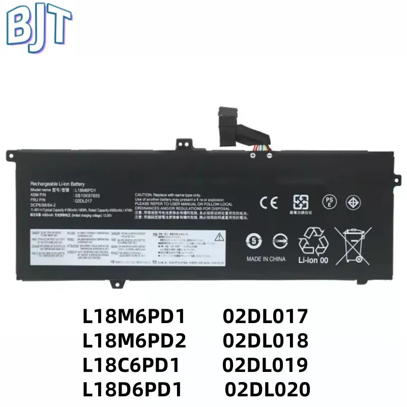 ไม่ ture Link pre Link ใหม่ L18D6PD1 L18M6PD1 L18C6PD1 L18M6PD2 แบตเตอรี่แล็ปท็อปสําหรับ Lenovo Thin