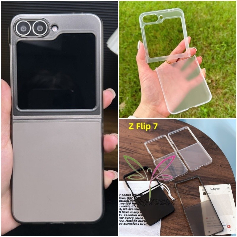 SAMSUNG Ultra Thin Matte/Clear/สีดํากรณีปลอกSamsung Galaxy Z Flip 7 Z Flip 6 Z Flip 5 Z Flip 4/3 Hard PCกันกระแทก