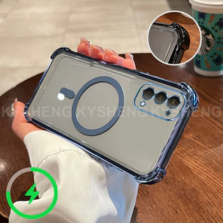 เคสสําหรับ OPPO Reno 4 5 5k เคสโทรศัพท์ซิลิโคน TPU พร้อมการชาร์จแม่เหล็กและสี่มุมป้องกันการตกเปลือกนิ่มโปร่งใส 009