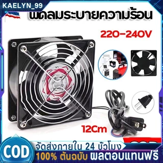 พัดลมระบายความร้อน พัดลมตู้RACK 12ซม.220-240V+ตะแกรง 2550รอบ/นาที ลม2.3m³/นาที พร้อมปลั๊ก สำหรับตู้เซิร์ฟเวอร์-เครือข่าย