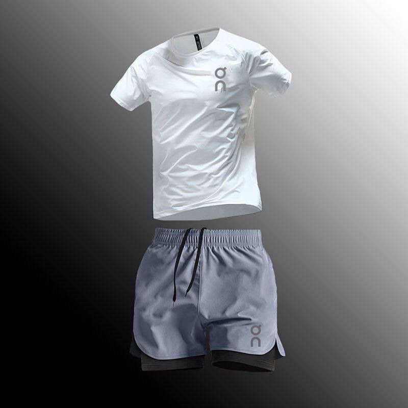 【Ready Stock】 Quick-Drying Outfit Summer T-shirt Workout Clothes Basketball Suit Training Sports Short Sleeve with Lining q2YA
