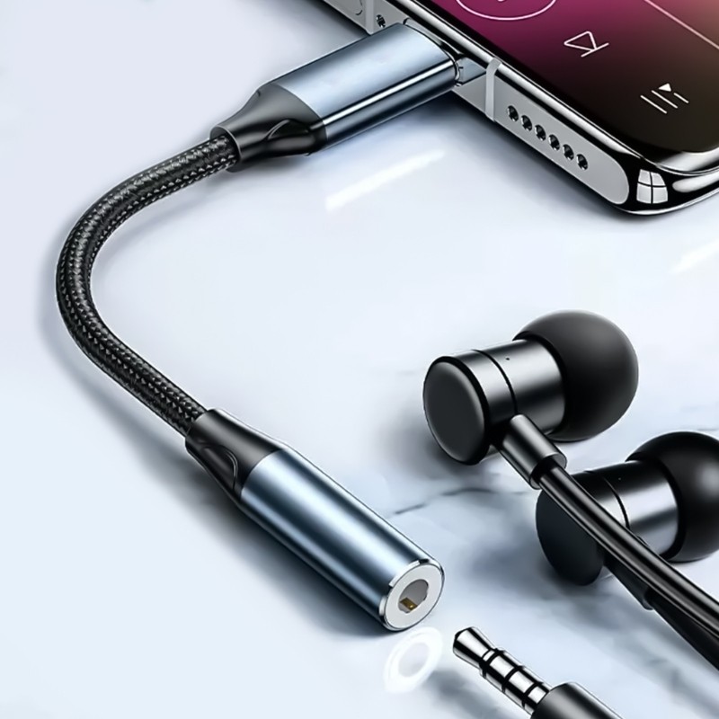 RR Gold Plated 3 5 มม.ถึง USB C ปลั๊กแปลง Play Function สายเสริมไนลอน