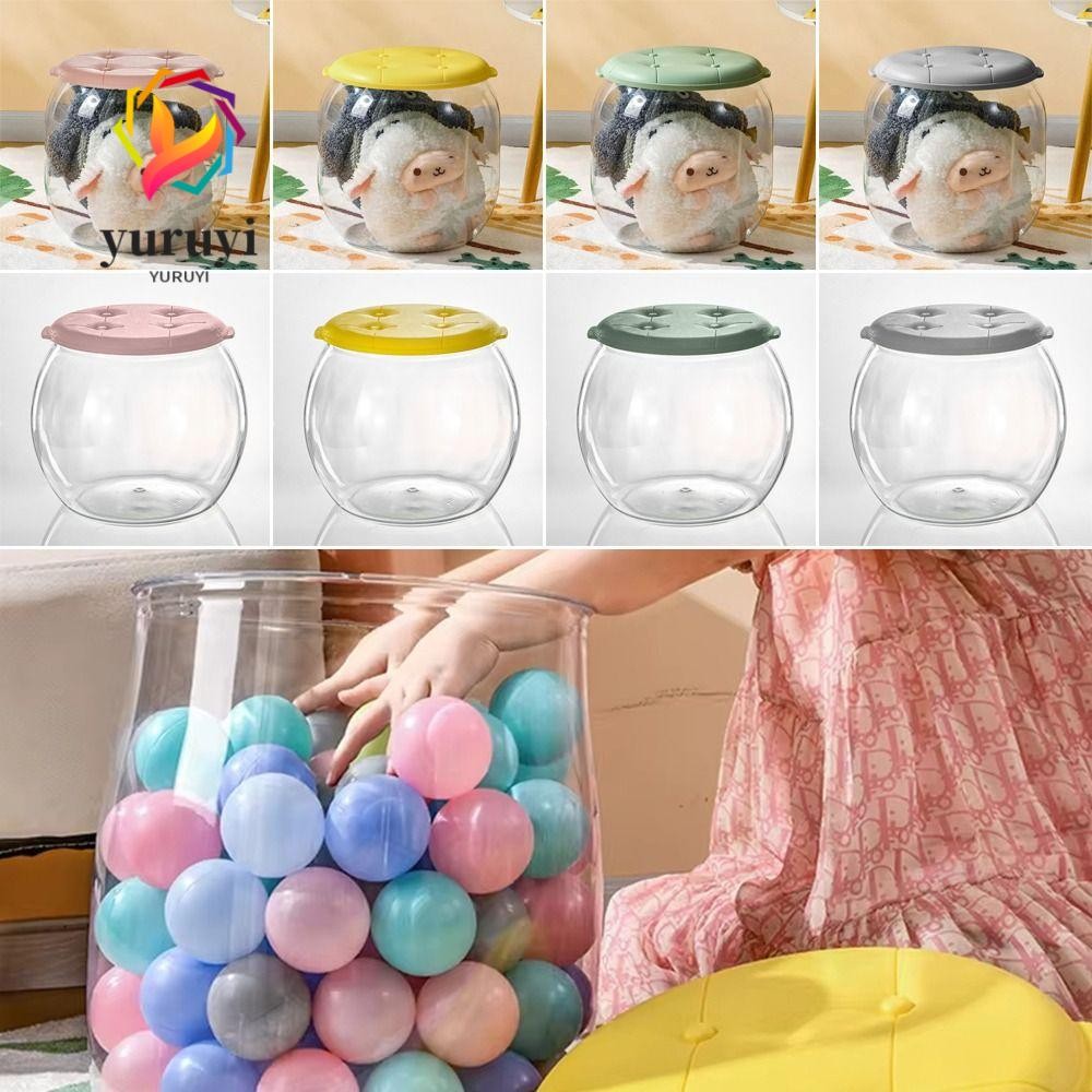 Yuruyi 1 ชิ้นของเล่น Organizer กล่อง,พลาสติกโปร่งใสตู้โชว์คอนเทนเนอร์,ทนทานรองเท้าเปลี่ยนสตูล S/L ของเล่นเด็กสตูลสําหรับสิ่งเล็ก ๆ