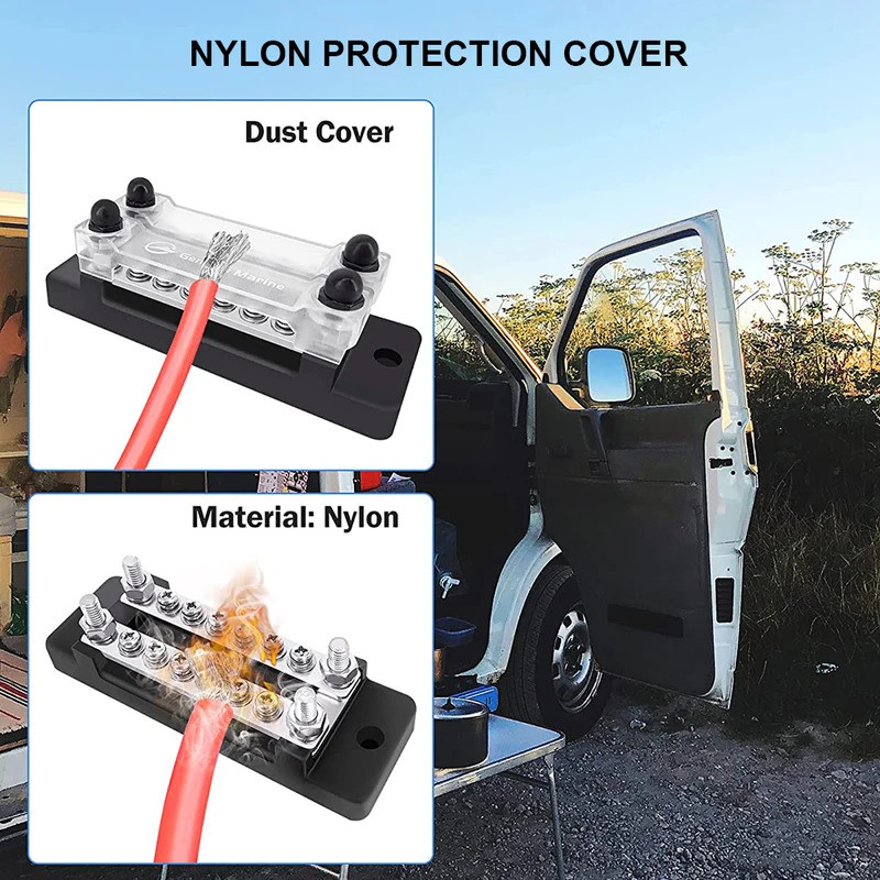 Busbar Terminal Block 12-48V MCB Connector ป้องกันไฟทองแดง Busbar การเชื่อมต่อกันฝุ่นสําหรับ Ycht สํ