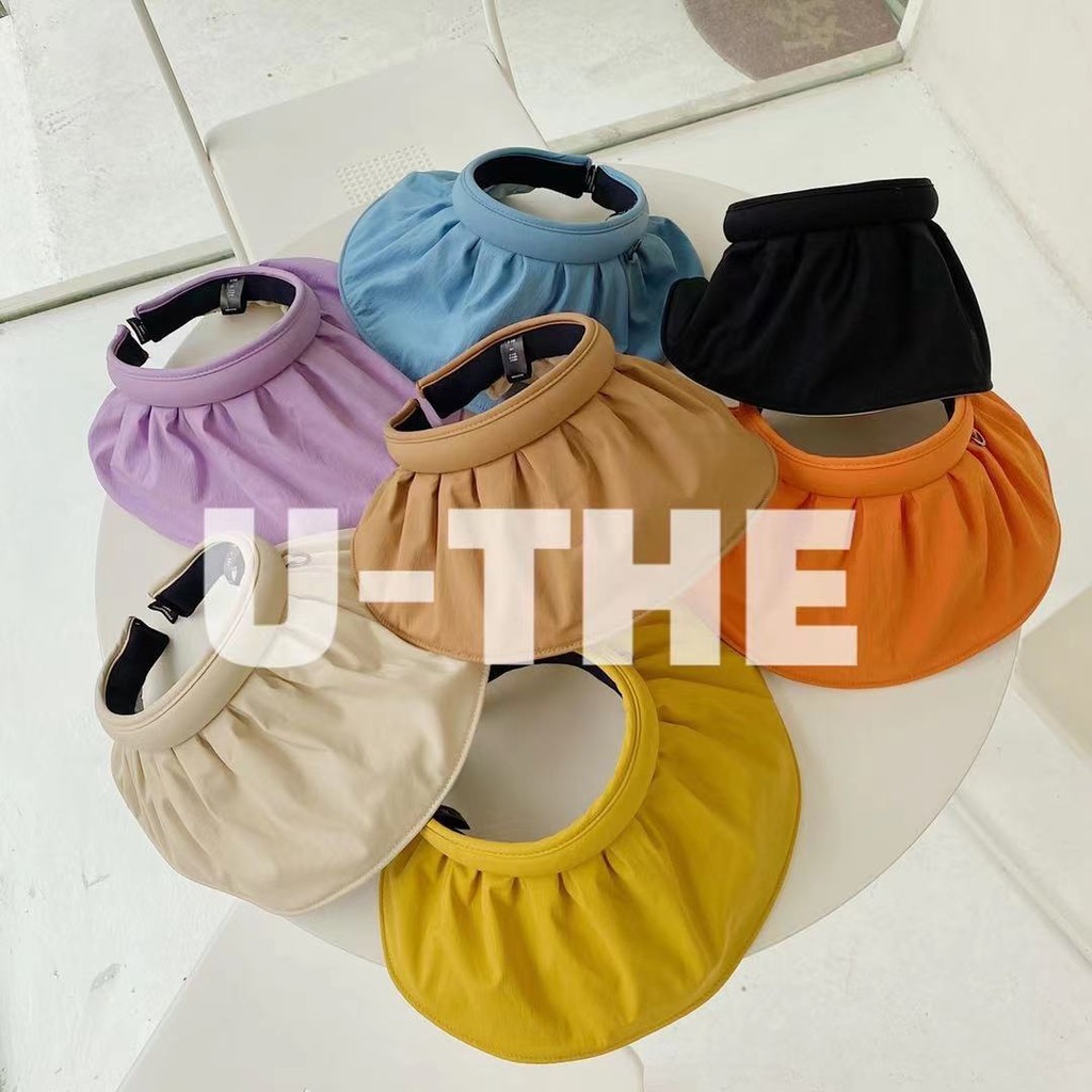หมวกเชลล์สไตล์เกาหลี UTHE Influencer สำหรับสาวๆ ดีไซน์ Big Brim พร้อมแถบคาดศีรษะที่เหมาะกับทุกโอกาส