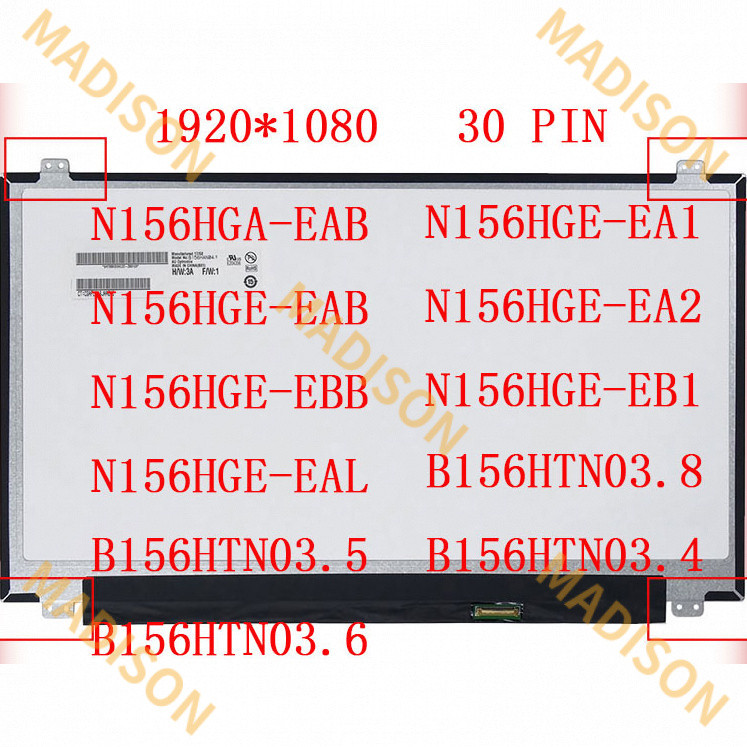 จอภาพ 15.6 นิ้ว N156HGA-EAB N156HGE-EAB N156HGE-EBB N156HGE-EAL n156htn1 b156h4tn0 b156htn4s 306tn4t