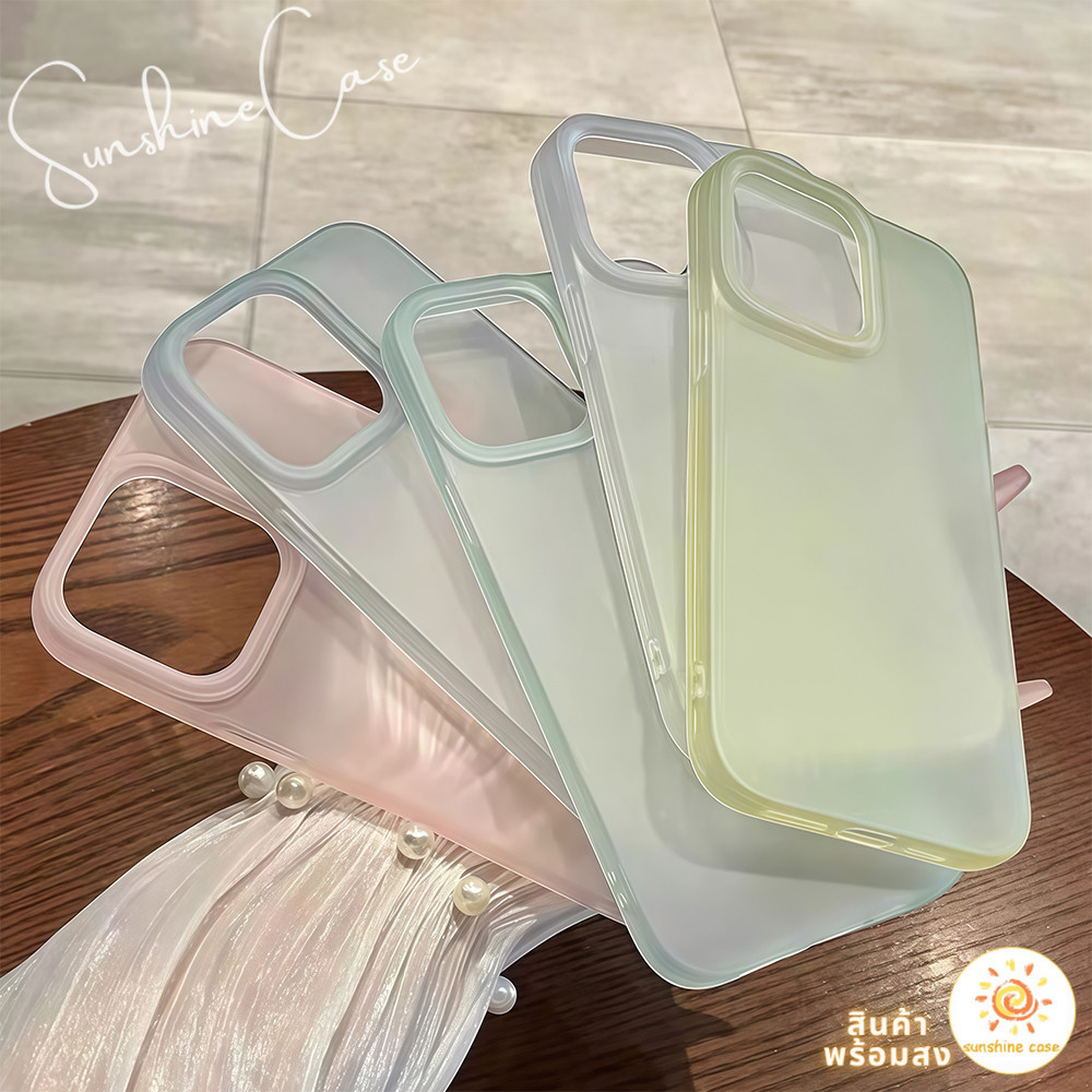 CODที่ไทย เคสสำหรับไอโฟน12 เคสใสแบบด้าน หลายสี For IPhone13 11 12 14 6/7/8PLUS 15 16ProMAX X XS XR XSMAX ป้องกันโทรศัพท์