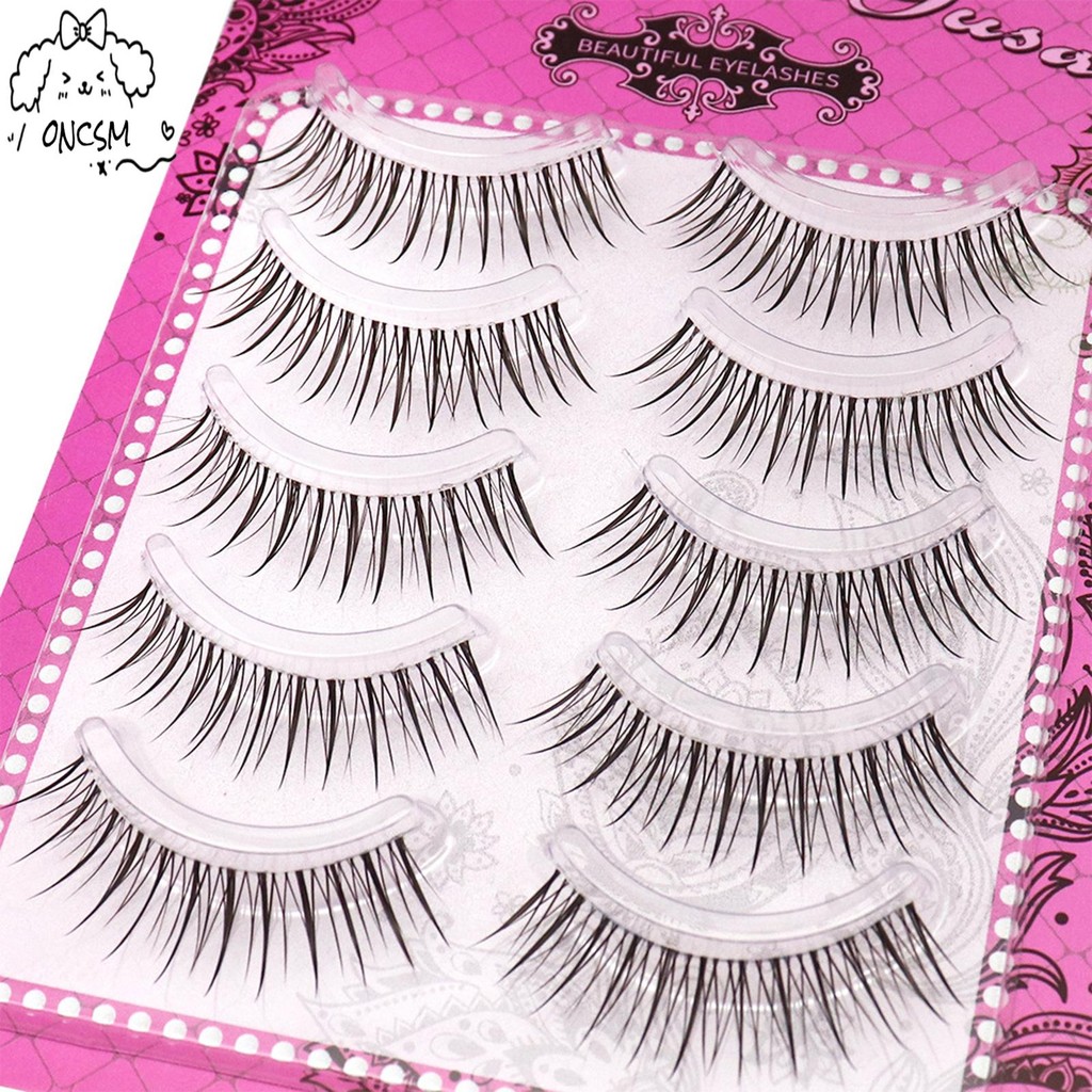 Clear Band Strip Wispy ปลอม Lashes DIY คอสเพลย์ Wispy Strip Eyelashes เหมาะสําหรับ Professional แต่งหน้า Salon