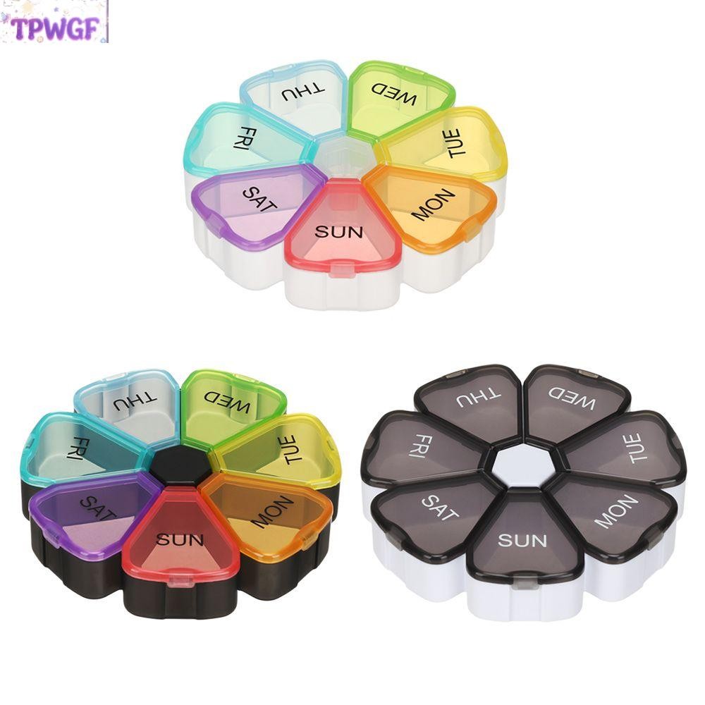 TPWGF กล่องยา 7 วันเครื่องจ่ายยาคอนเทนเนอร์กล่องเก็บแท็บเล็ต
