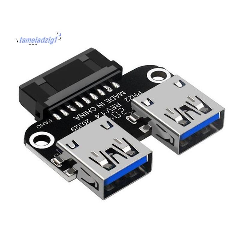 20Pin to Dual USB3.0 อะแดปเตอร์ Connverter เมนบอร์ดเดสก์ท็อป 19 Pin/20P Header ถึง 2 พอร์ต USB a หญิง Connector, PH22