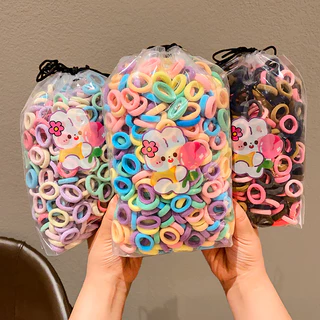 หางม้าสำหรับเด็ก แบบยืดหยุ่นสูง ยางรัด ผม สไตล์เกาหลี