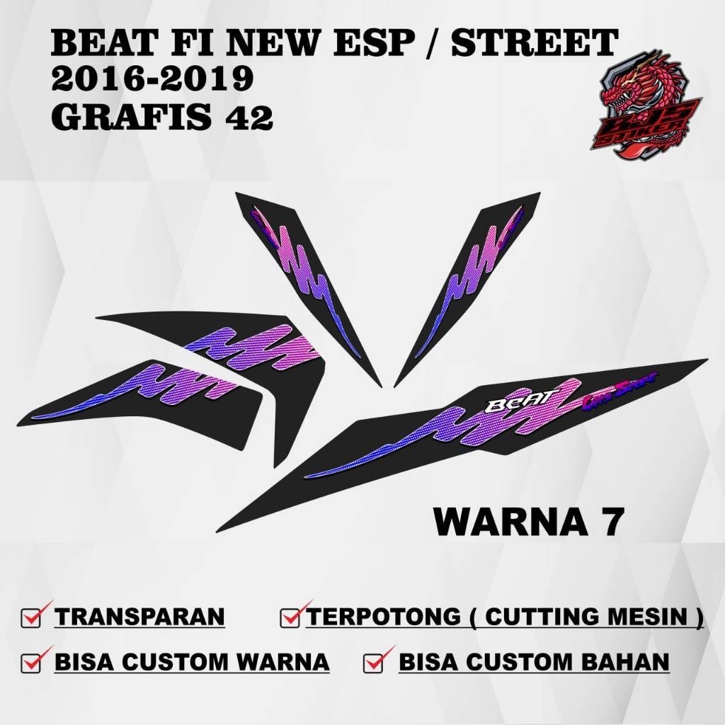 Striping Beat Fi ใหม่ ESP Beat Fi Street 2019 g42 - รูปลอก Beat Fi Esp Beat Fi 2017-2019 g42
