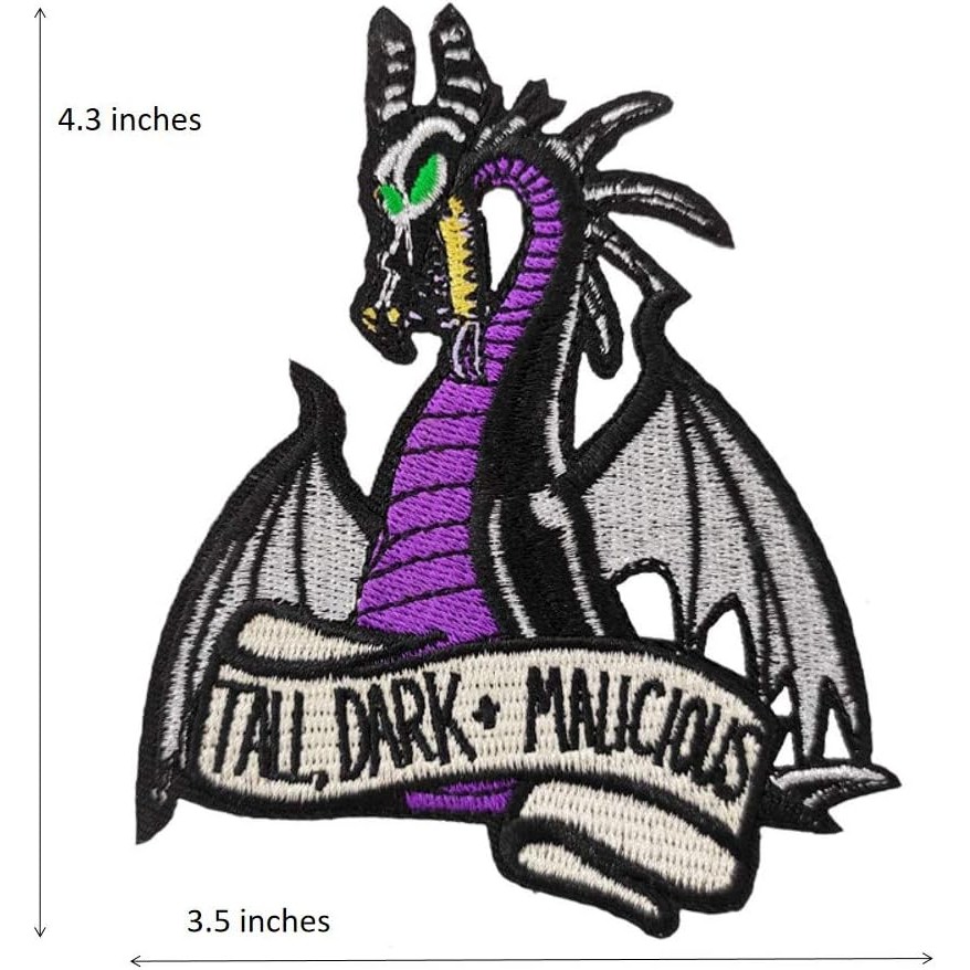 4.3 มังกรขนาดใหญ่สูง Dark และ Malicious ปักเหล็กบน Patch เย็บบน Applique สนุก Meme 5K3Y