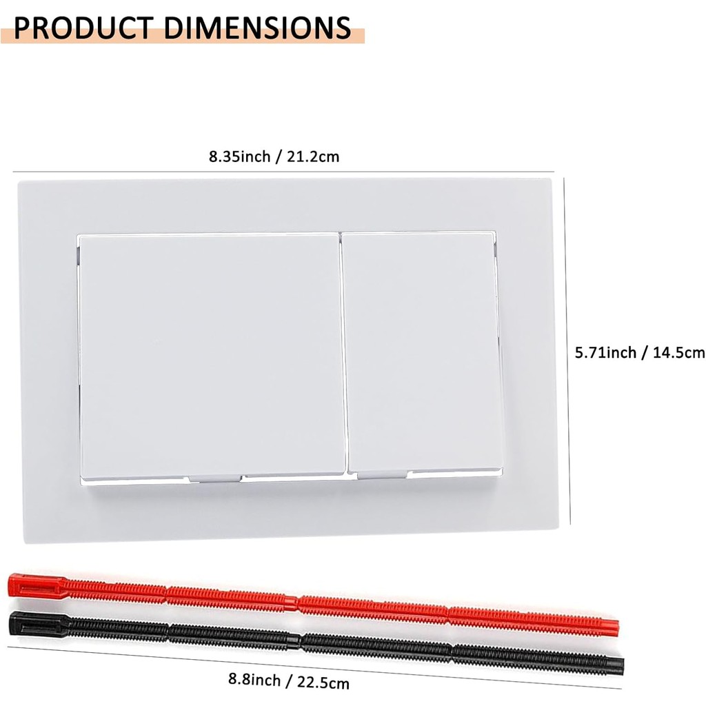 แผ่นดันชักโครกพร้อมปุ่มคู่เข้ากันได้กับ TOTO YT800#WH In-Wall Tank System - สีขาว ถึง001w QCV4