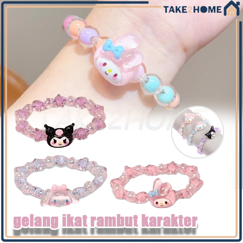 Sanrio Character Girls Pearl Hair Bracelet/Sanrio Cartoon Motif Beaded Bracelet/Sanrio Character Bra