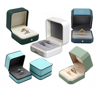สล็อตคู่แหวนกล่องเครื่องประดับสําหรับข้อเสนองานแต่งงานหมั้นแ…