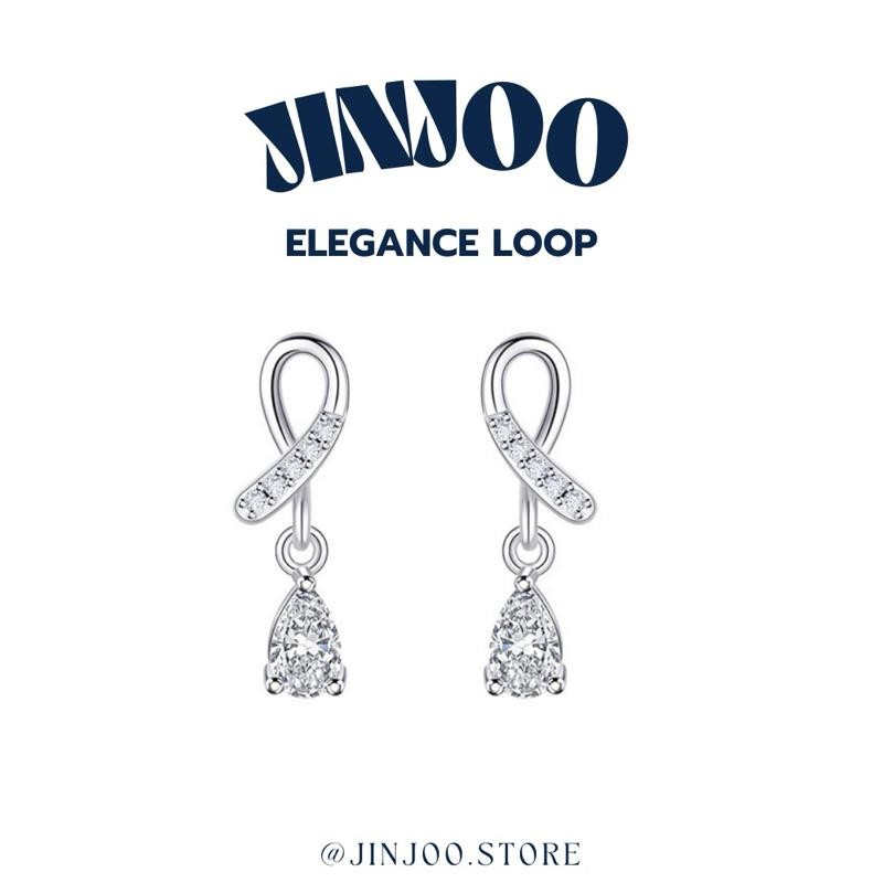 Jinjoo ต่างหูพลอย รุ่น Elegance loop ดีไซน์เรียบสวย หรูหรา