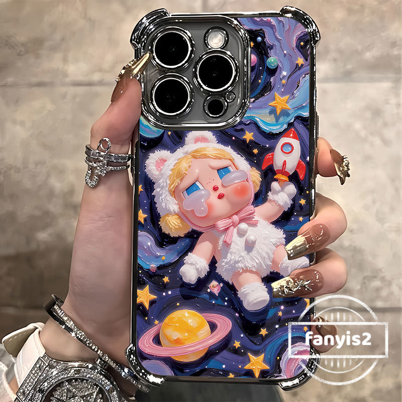 สําหรับRedmi 14C 13 13C 12C 10A 9A 9C 9Aหมายเหตุ13 11 11s 10s 12 10 Pro Mi Poco C65 X3Pro Cartoon Cryเด็กเคสโทรศัพท์ชุบโปร่งใสสี่มุมAnti Fallถุงลมนิรภัยฝาครอบ