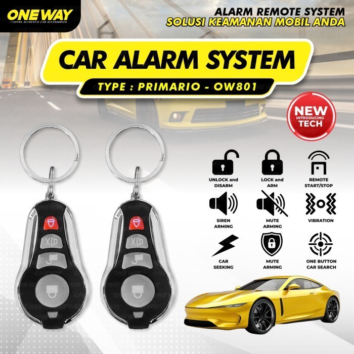OneWay Car Alarm Remote System Primario Type OW801 Premium Complete Set Universal