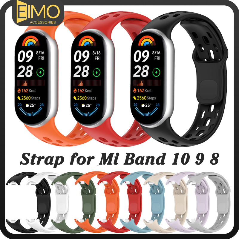 สายยางดำเปลี่ยน สายนาฬิกากันน้ำ สายรัดข้อมือกีฬา สายซิลิโคน for Mi Band 10 9 8 7 6 5 4 3 NFC for Xiaomi Miband 10 9 8