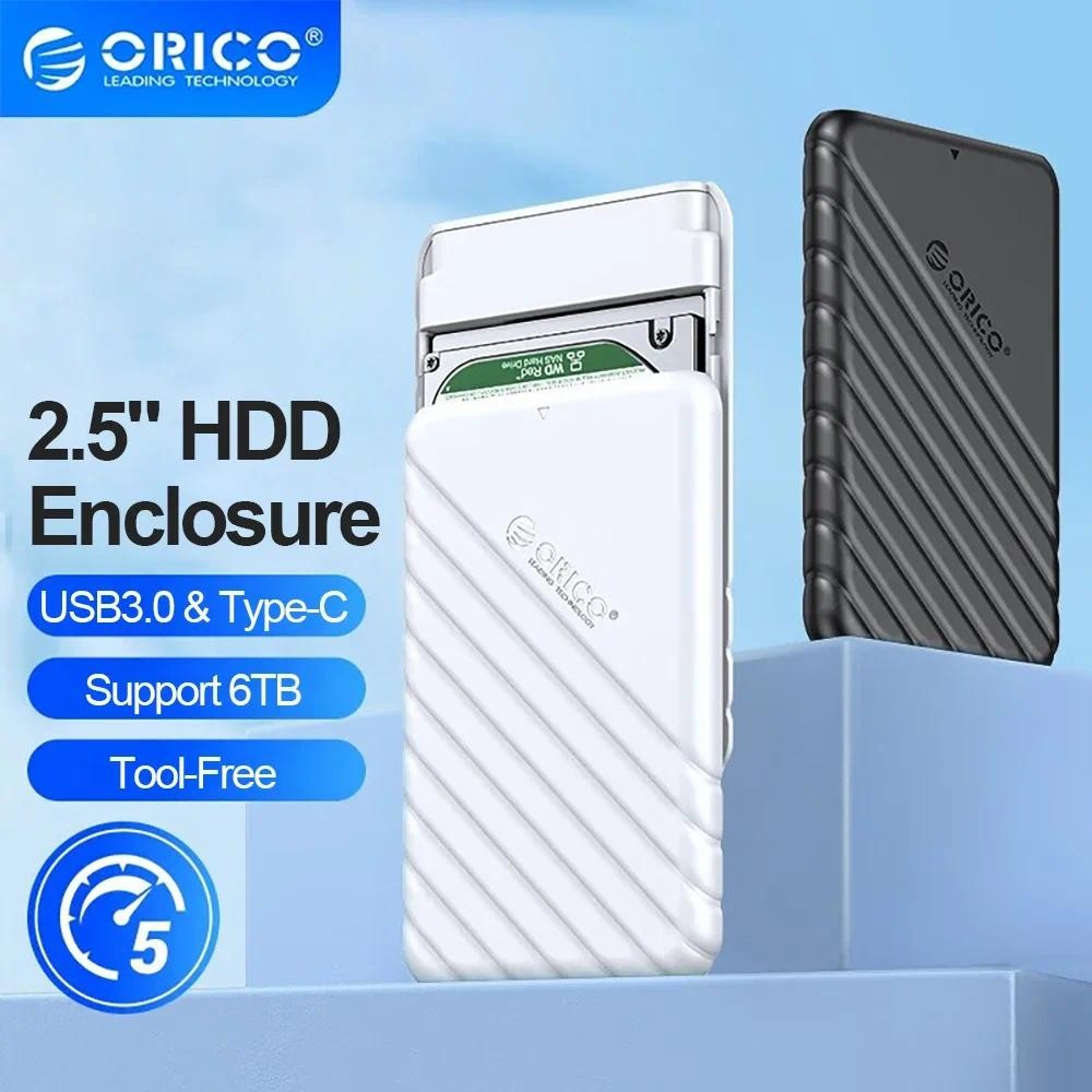 ORICO 2.5 นิ้ว HDD Enclosure SATA เป็น USB 3.0 Type-C ฮาร์ดไดรฟ์ภายนอกกรณี 5Gbps ความเร็ว SATA SSD HDD กรณี 6TB กล่องเก็บ