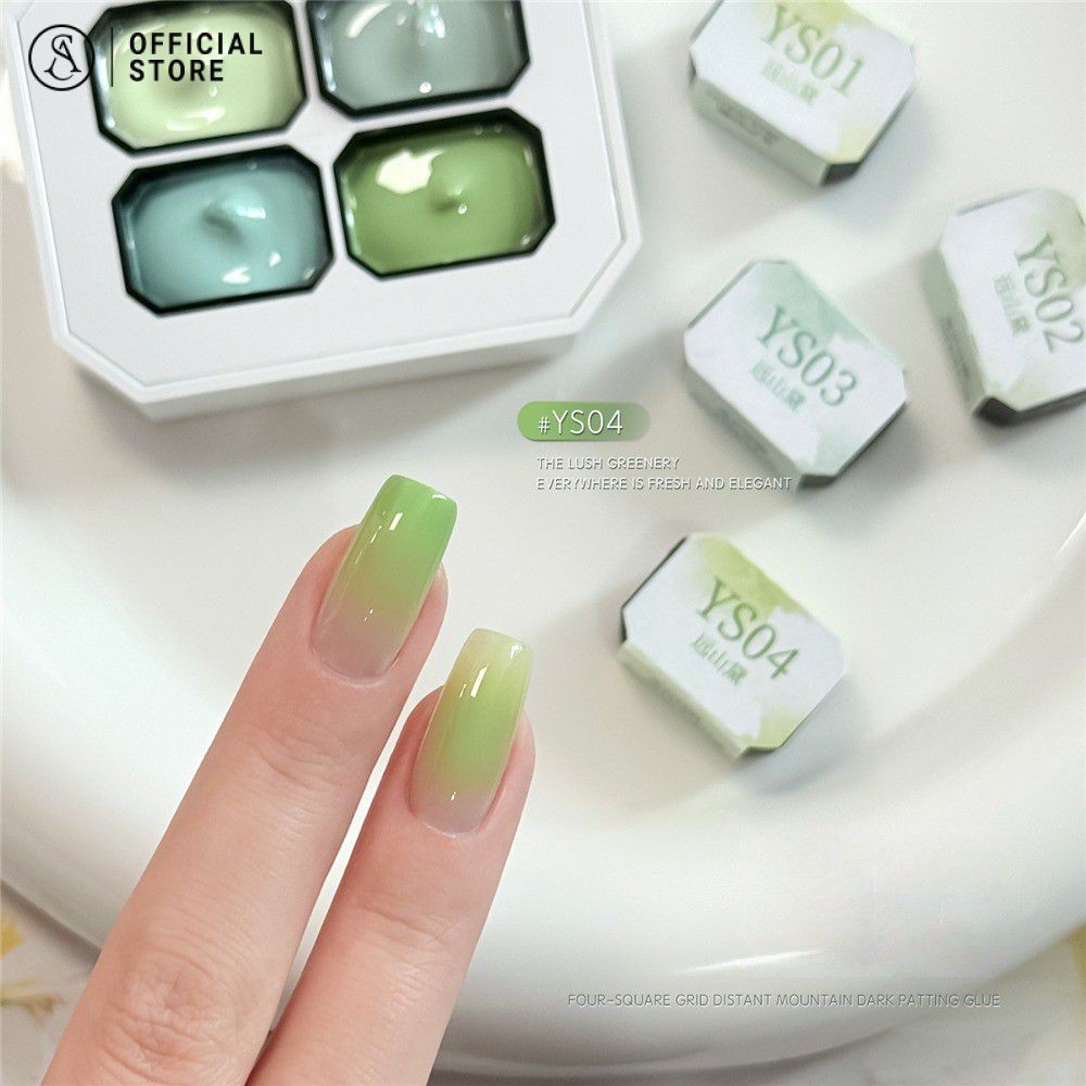 Gaoy pat nail Glue 4 สี สีเขียวอ่อน Whitening Nail Polish gel
