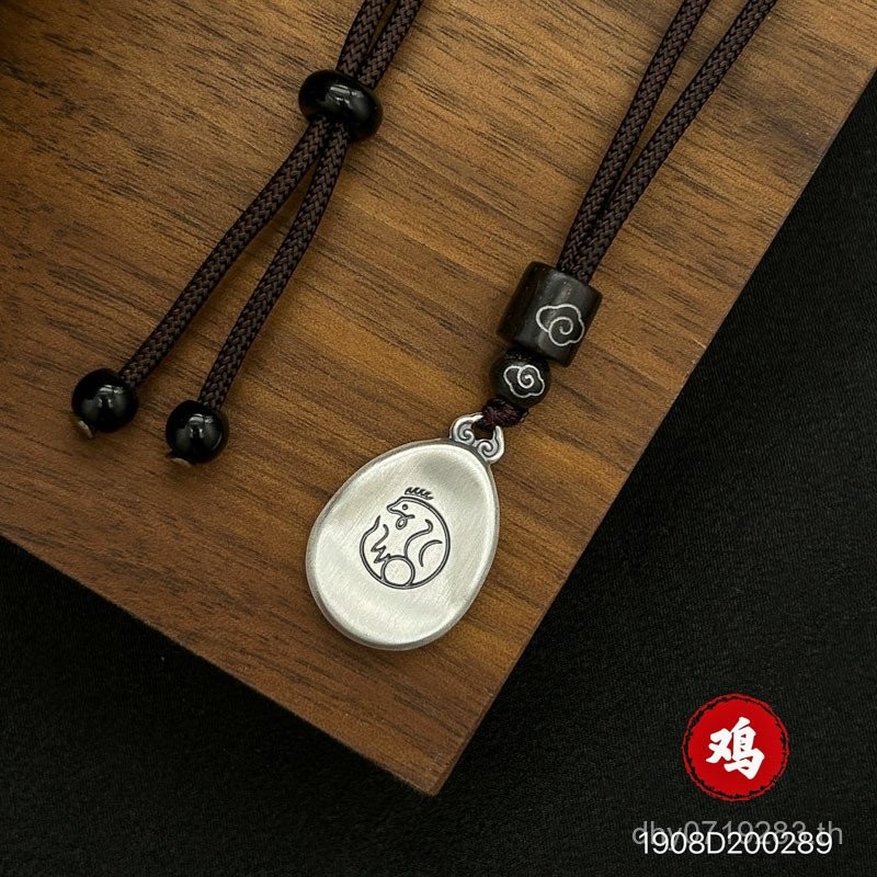 สร้อยคอมงคลเงินสเตอร์ลิง s999 ดีไซน์เรียบหรูสำหรับทั้งผู้ชายและผู้หญิง พร้อมลายเซ็นต์ย้อนยุค ZV41