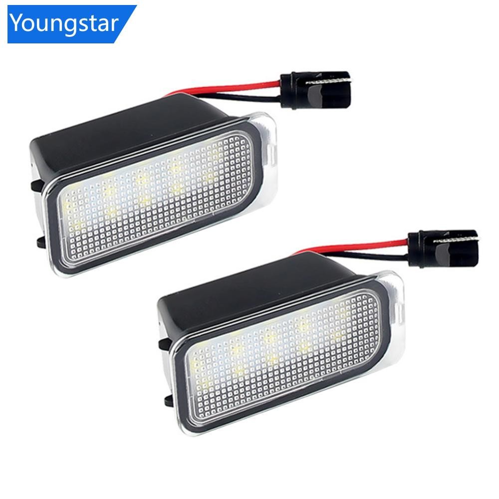 FYY 2 ชิ้นป้ายทะเบียนรถยนต์ 12 โวลต์ LED หมายเลขไฟสัญญาณแสงสีขาวสําหรับ Ford KUGA S MAX MONDEO MK4 MK5 MK2 FIESTA 2008-2019 FOCUS