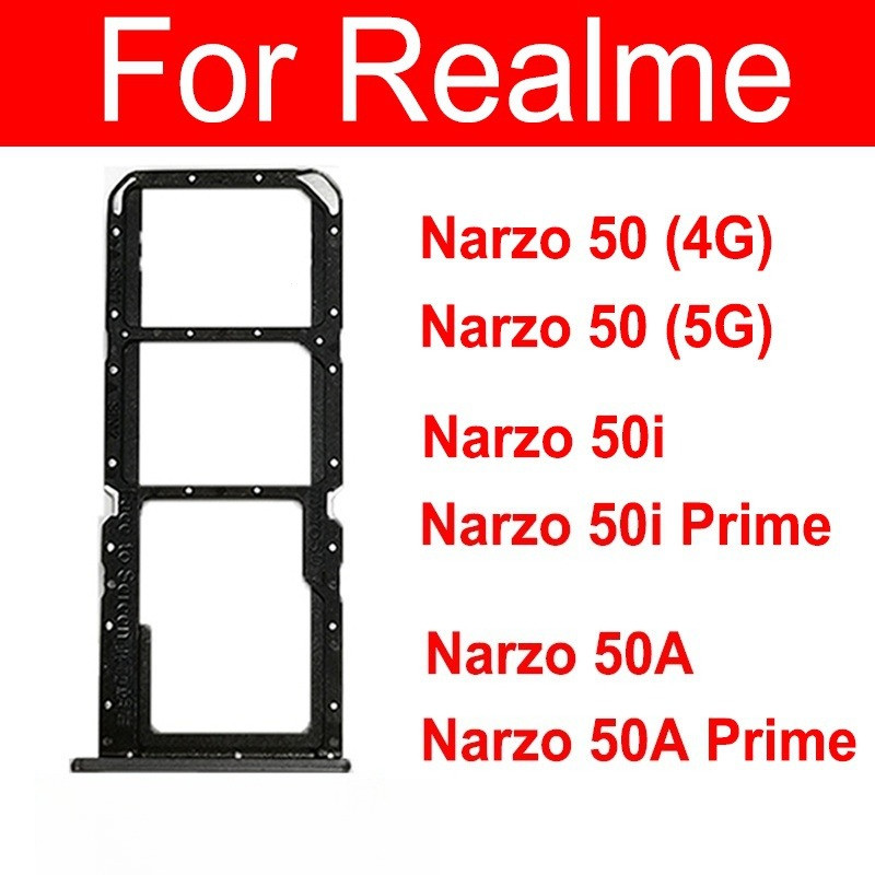 ถาดซิมการ์ดสําหรับOppo Realme Narzo 50 50A Prime 50i Prime 4G 5G Dual Simช่องเสียบการ์ดซ็อกเก็ตMicro SD Card Readerผู้ถืออะไหล่