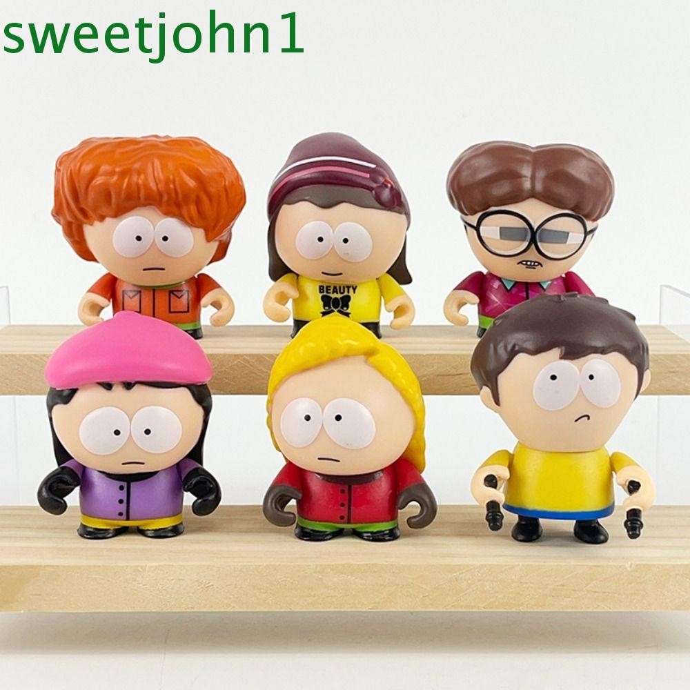 SWEETJOHN 6 ชิ้น/เซ็ต South Park รูปของเล่น, Stan Marsh Kenny McCormick South Park อะนิเมะ, ไม้แห่ง 