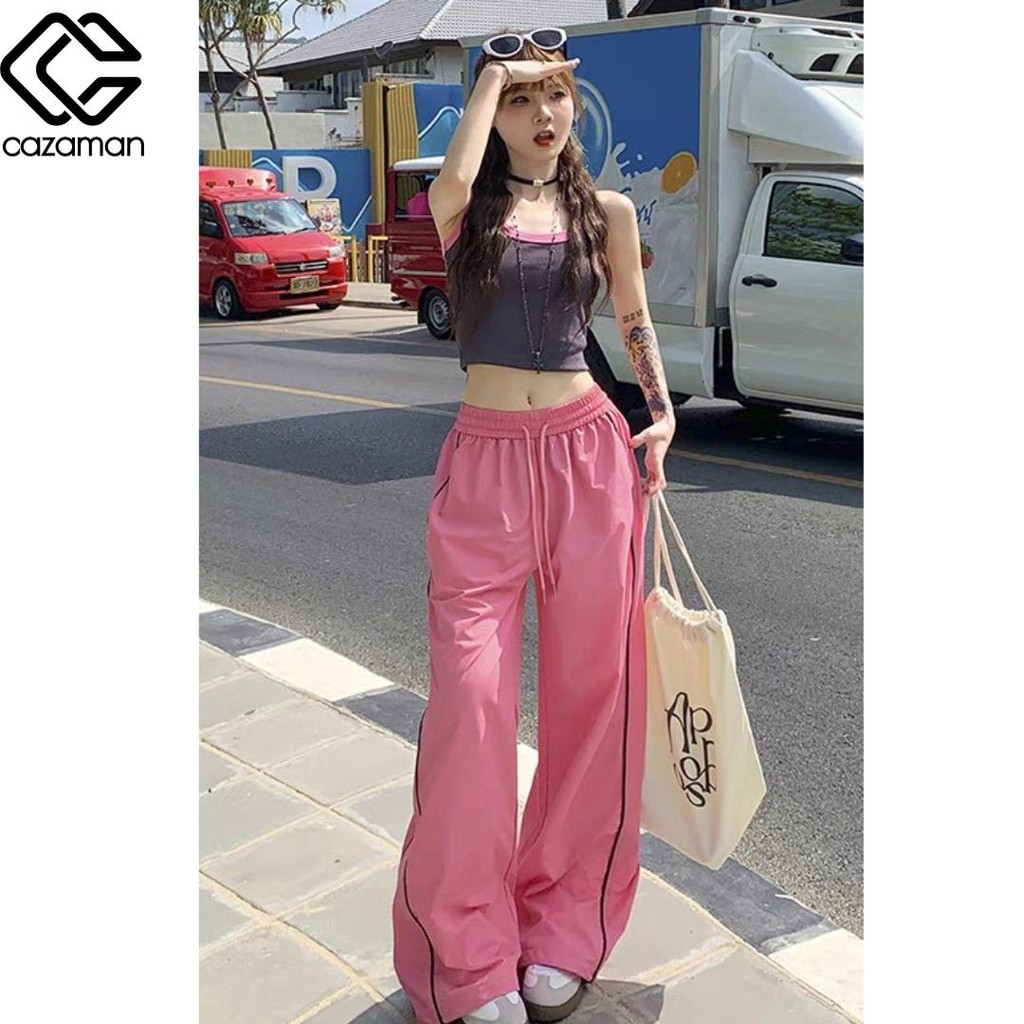 CAZAMAN OVERSIZED กางเกงคาโก้ ทรงกระบอก เนื้อผ้าวอม มีเชือกผูกเอว ผ้าใส่สบาย ทรงหลวม X30 ราคา ถูกที่สุด ดีลบีเคเค แกลเลอรีภาพที่ 6