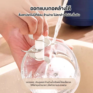2in1 เครื่องปั่นกระเทียม เครื่องบดอาหาร เครื่องบดเนื้อไฟฟ้า มีดไซโคลน 6 ใบมีด ตัดได้สม่ำเสมอ 350 มล. หนาขึ้น
