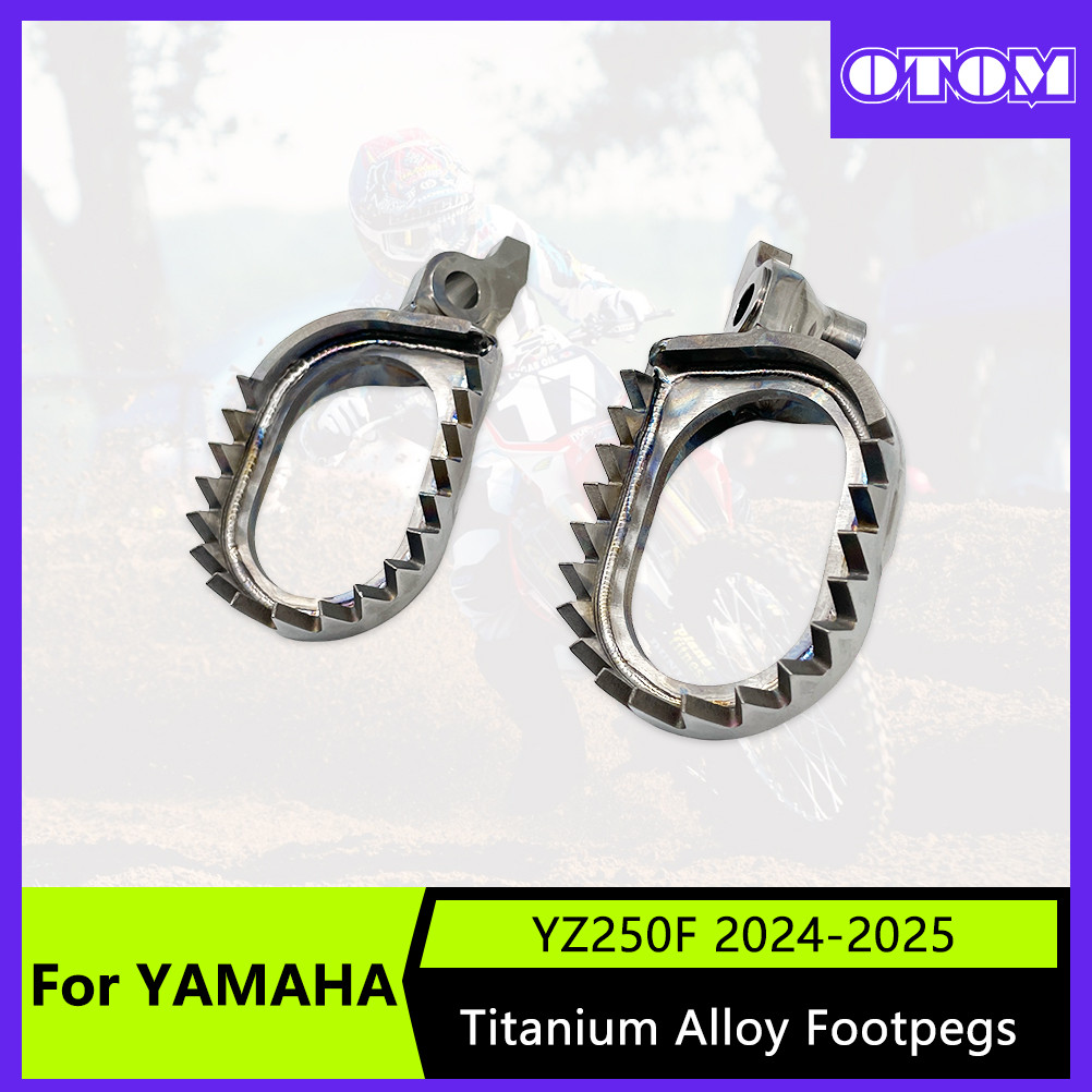 GOTOM รถจักรยานยนต์ไทเทเนียมอัลลอยด์ด้านหน้า Footpegs สําหรับ YAMAHA YZ250F YZ250FX YZ450F YZ450FX W