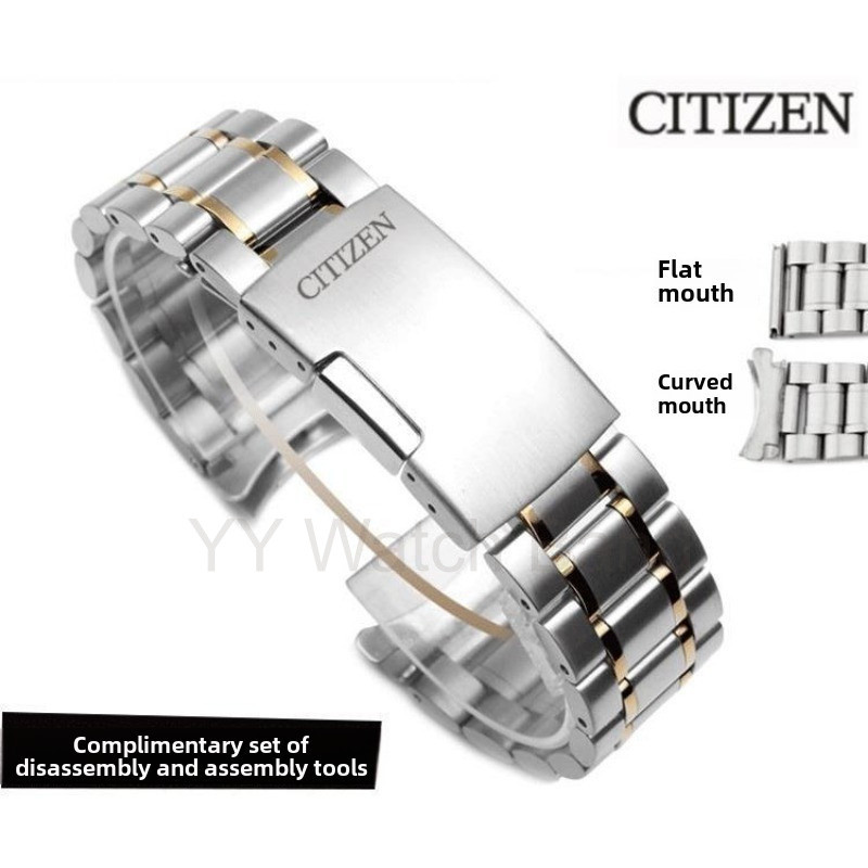 12/14/16/18/19/20/21/22 มม.สายนาฬิกาสแตนเลสสําหรับสาย CITIZEN Optokinetic Mechanical นาฬิกาสําหรับผู้ชายผู้หญิง Solid Band อุปกรณ์เสริมคุณภาพสูงห้าลูกปัดสร้อยข้อมือ