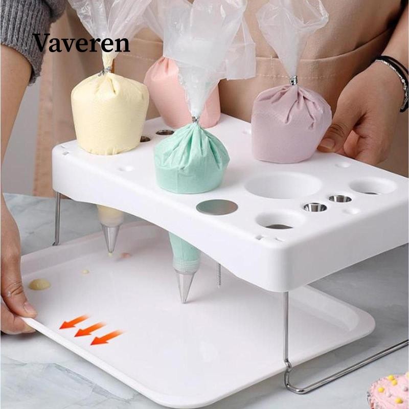 [Vaveren] Piping Bag Stand Icing Bag Holder พับในครัวเรือนเค้กหัวฉีดผู้ถือครีม Pastry Bag Stand สําห