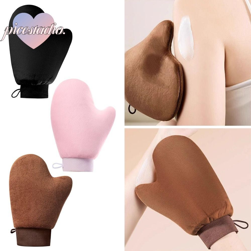 PICESTADIO Self Tanner Mitt, Reusable Sunless ปลอม Tan Lotion Applicator, สองด้านล้างทําความสะอาดได้ Body Face Self Tan ถุงมือ