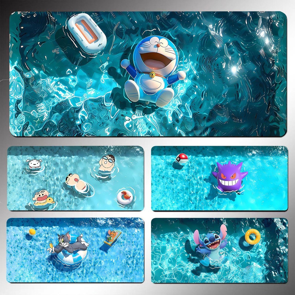 Kawaii Pool Party แผ่นรองเมาส์ (90x40 ซม.) - น่ารักการ์ตูนอะนิเมะการ์ตูนโต๊ะ Mat, 3 มม.ลื่นสําหรับ S