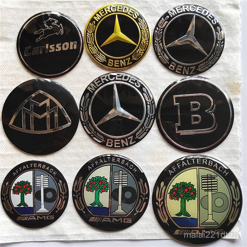 Mercedes-Benz โลโก้รถ AMG ดัดแปลง Carlsson โลโก้รถ BSB พวงมาลัยโลโก้สติกเกอร์ข้าวสาลีหูล้อโลโก้ ACD2
