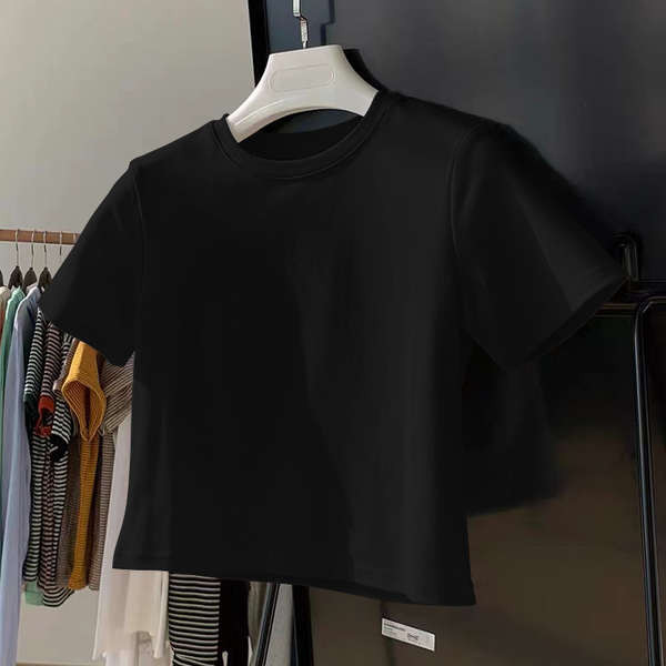 aimer เสื้อยืด เสื้อยืดขาว เสื้อยืดแขนสั้นผ้าฝ้ายแท้สำหรับผู้หญิงฤดูร้อน สวมใส่กระชับ สไตล์ทันสมัย