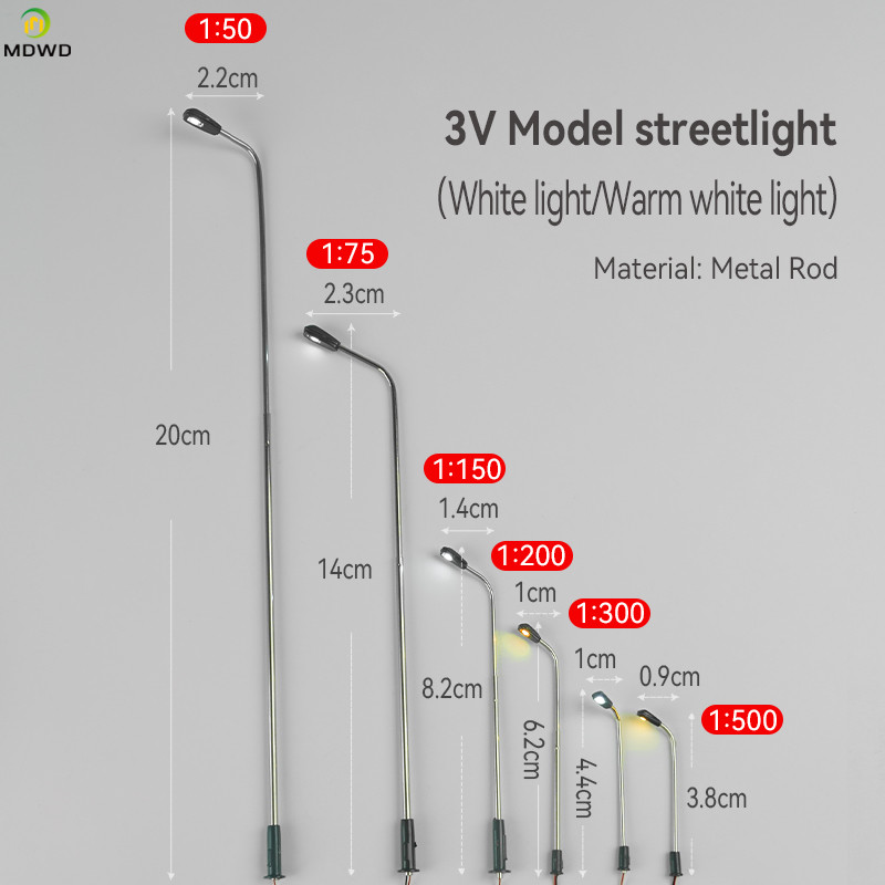 10ชิ้น ถึง ขนาดไฟถนน3โวลต์ ทําเอง นํา ไฟขนาดเล็กหัวสีขาว/อบอุ่นแสงสีขาวรถไฟรถไฟเค้าโครงโคมไฟ