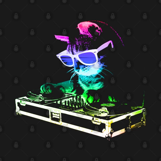 เสื้อยืด Vintage HOUSE CAT Rainbow DJ Kitty Cotton 100% thumbnail 9