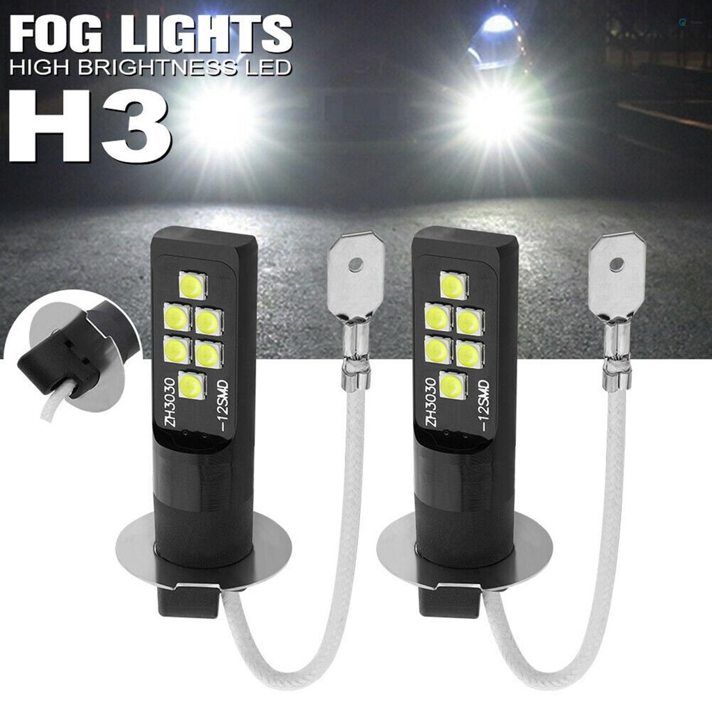 หลอดไฟ LED รถยนต์ 80W H3 ไฟหน้าคู่ 6000-6500K DRL โคมไฟขับรถ 300LM