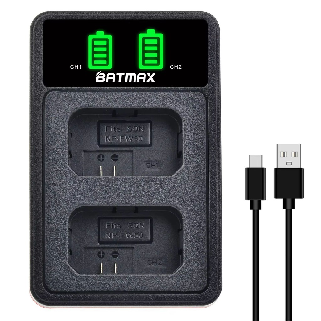 NP-FW50 Dual Charger Charger เปลี่ยน ACC-TRW, BC-TRW เหมาะสําหรับ Sony NP-FW50 แบตเตอรี่