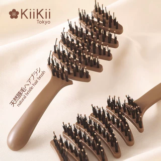 KiiKii Beauty หวีขนหมูป่า หวี หวีลดผมร่วง นวดหนังศีรษะ สำหรับนวดผม ป้องกันไฟฟ้าสถิตย์