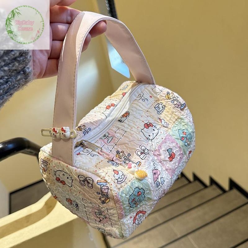 บ้านใหญ่ กระเป๋าแต่งหน้าการ์ตูนเดินทางแบบพกพาความจุขนาดใหญ่ถุงเก็บอินเทรนด์น่ารักกระเป๋าถือกระเป๋าอุปกรณ์อาบน้ําแฟชั่น ไทย - รูปที่ 3
