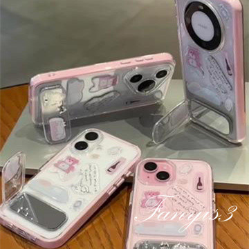 3-in-1 Candy สี Bezel เคสโทรศัพท์สําหรับ IPhone 16 15 14 13 12 11 Pro Max 7 8 Plus XR XS Max DIY สติกเกอร์น่ารักกระจกวงเล็บ Drop-proof Meteorite ปกอ่อน - รูปที่ 5