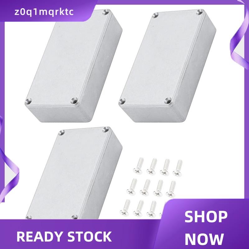 z0q1mqrktc 3PCS 125B/1590N1 อลูมิเนียมกีตาร์เหยียบ Enclosure โลหะ Stomp กล่อง Enclosure 122x66x39.5 